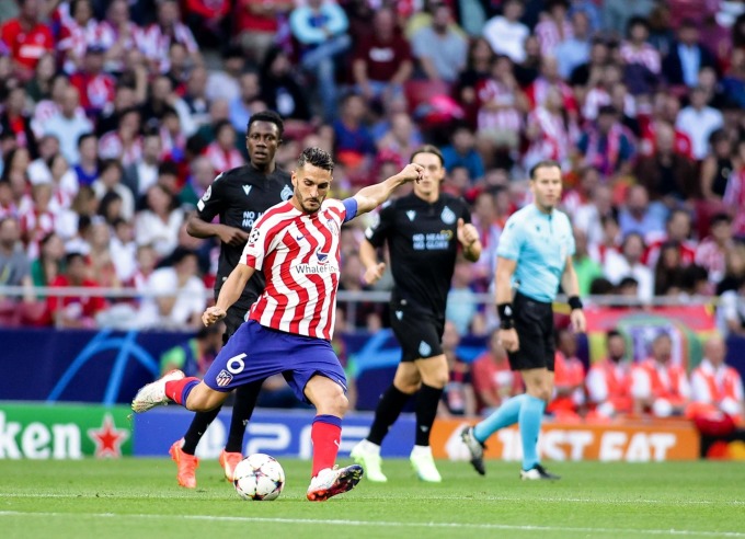 Đội trưởng Atletico Koke trong một pha dứt điểm không thành. Ảnh: atleticomadrid.com